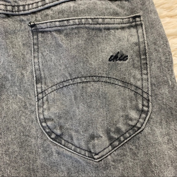 Vintage Chic Stonewashed Black Gray Jeans Made USA - Picture 5 of 10